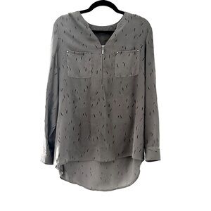 Apt. 9 Gray Women's Blouse with Zipper Detail